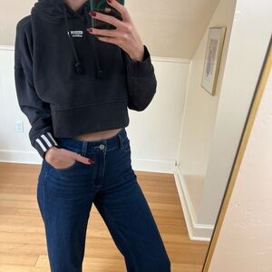 Adidas Black Cropped Hoodie for Women